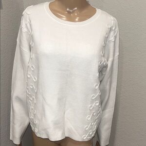 NWT Premise Elegant White Sweater Top